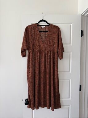mittoshop Rust Brown Midi Dress